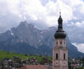 Polzhof - Church tower of Castelrotto with Sciliar